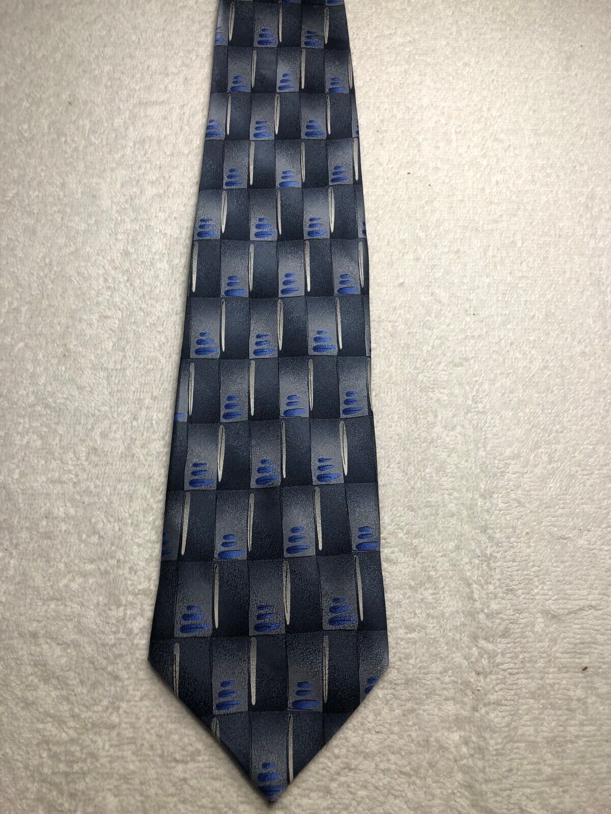 J GARCIA MENS TIE GRAY BLUE WHITE 3.75 X 60 - image 2