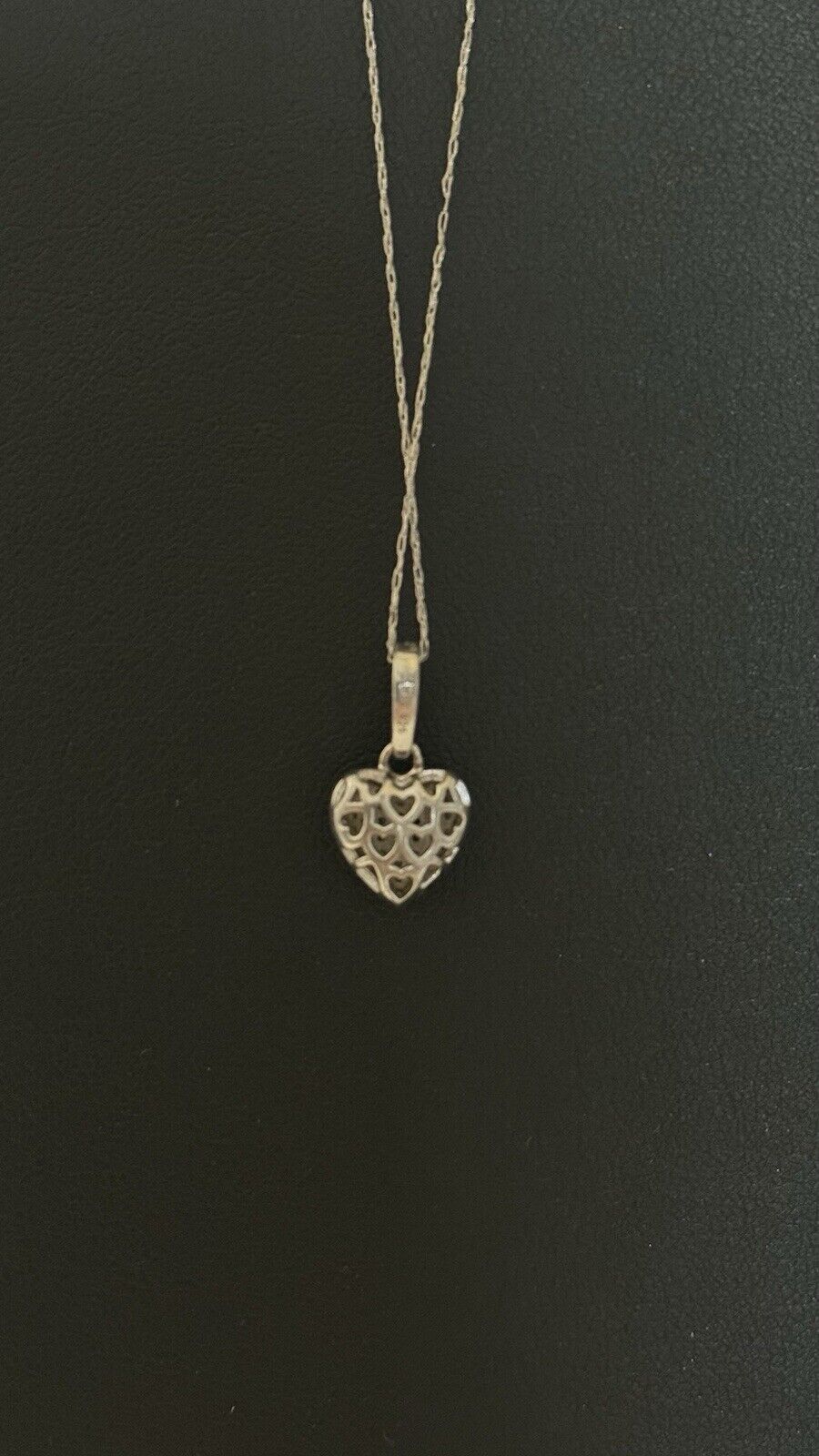 925 Heart Marcasite Pendant And 10k White Gold Ne… - image 5