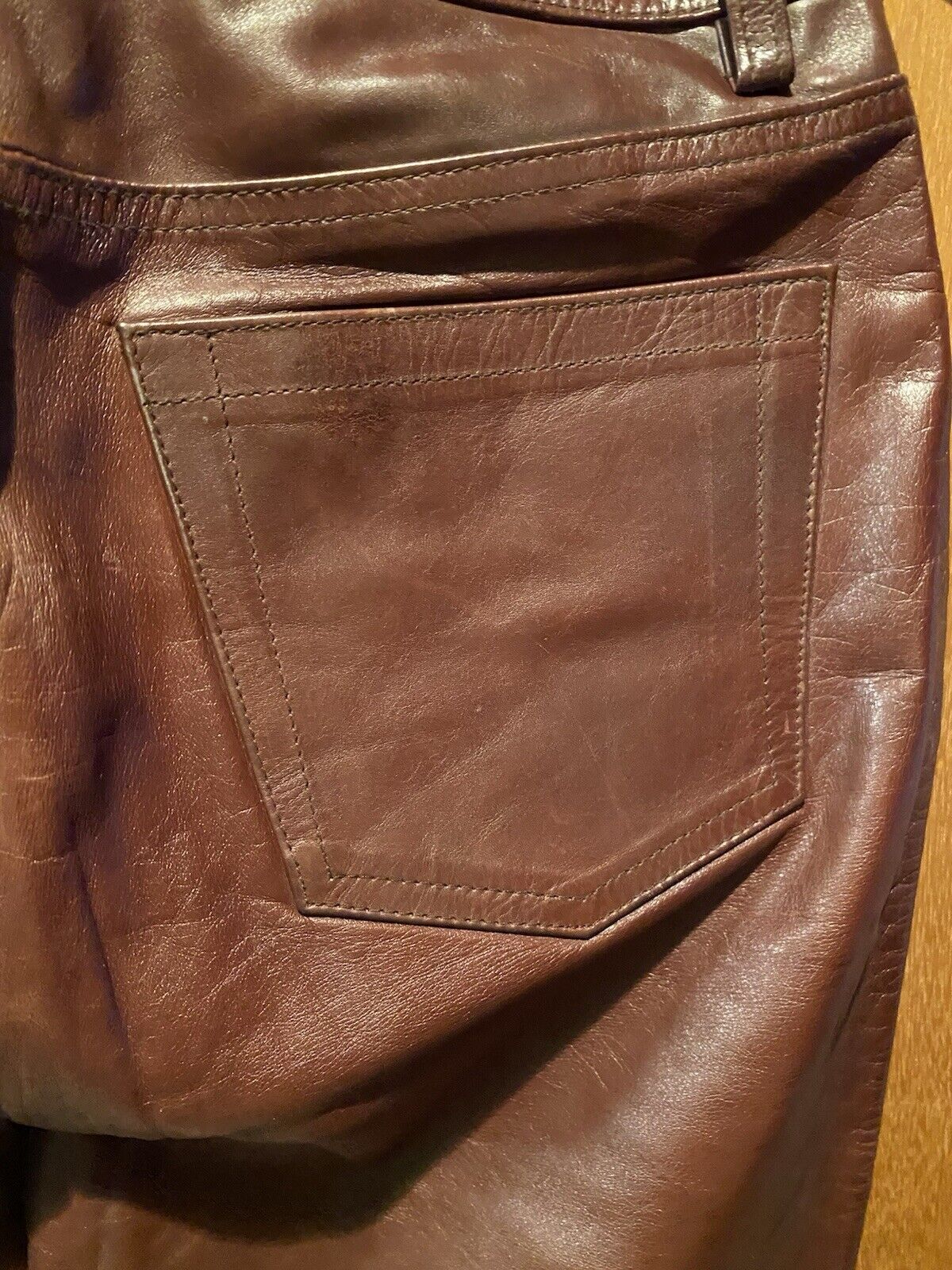 Vtg Gap Brown Real Leather Bootcut Womens Y2K Bik… - image 14