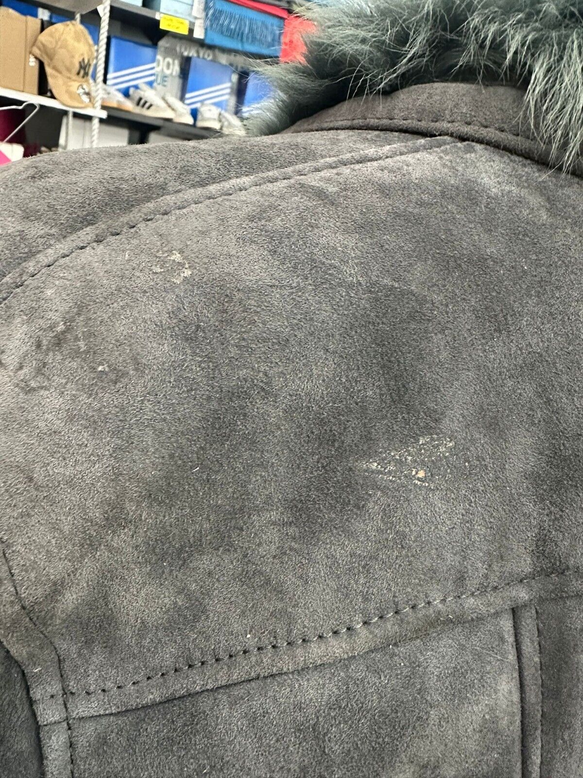 Used Shearling Coat Woman Size 50 Gray LLV631 - image 5