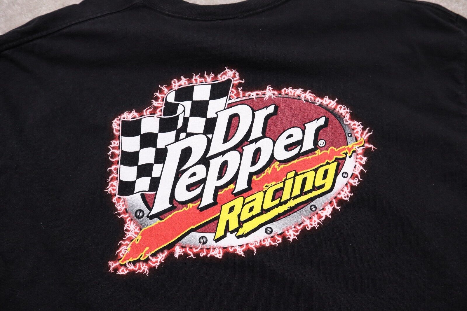 Dr Pepper Racing Shirt Mens XL Vintage Y2K Crew N… - image 10