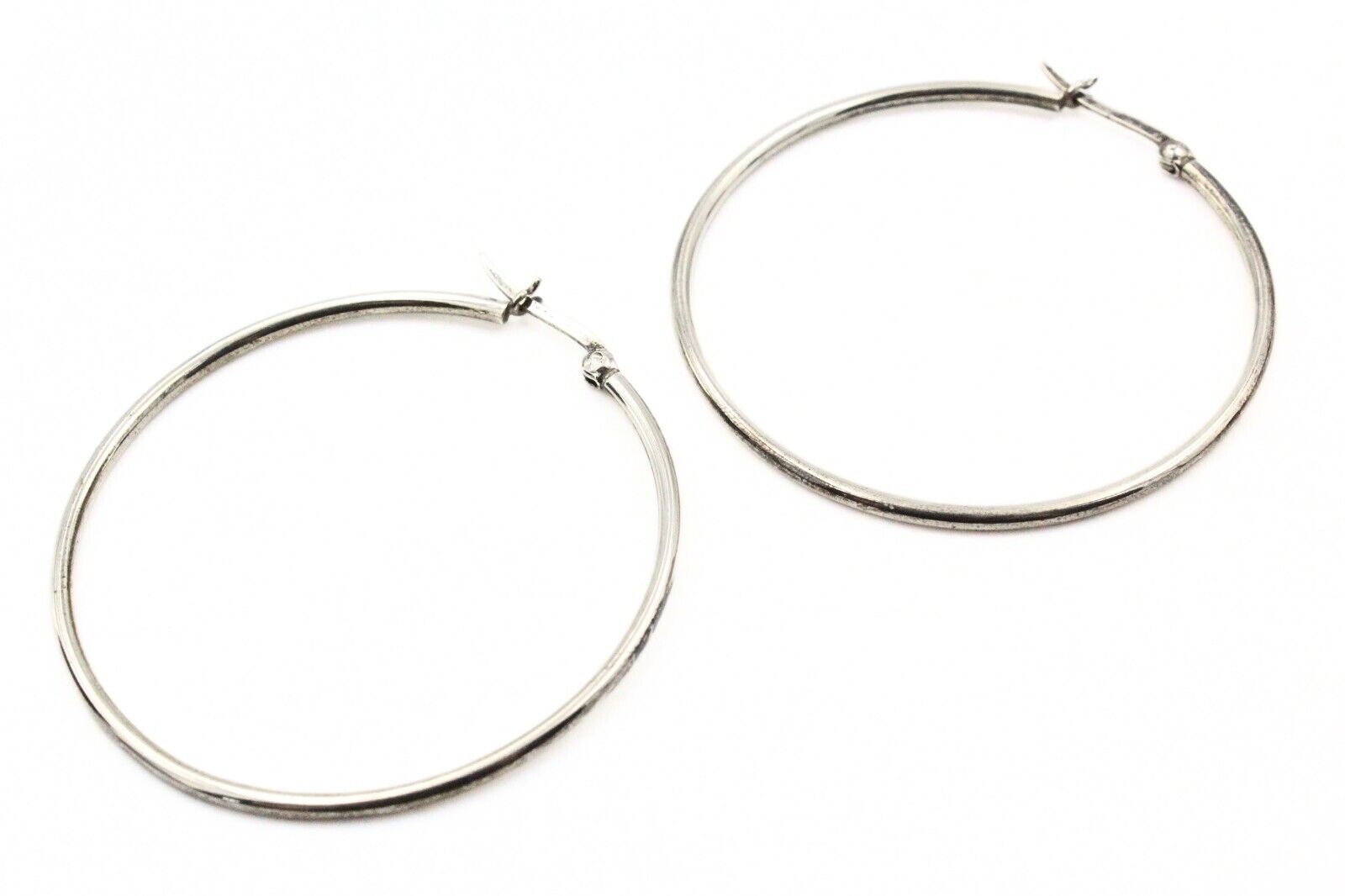 Exquisite Sterling Silver Large Hoop Earrings - image 4