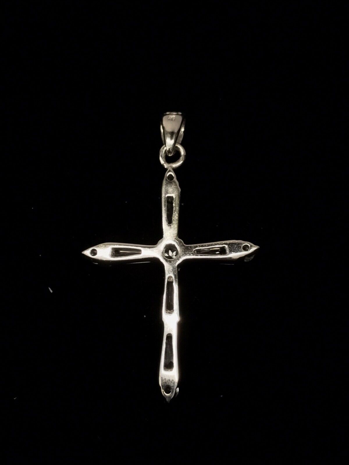 9ct White Gold Cubic Zirconia Cross - image 2