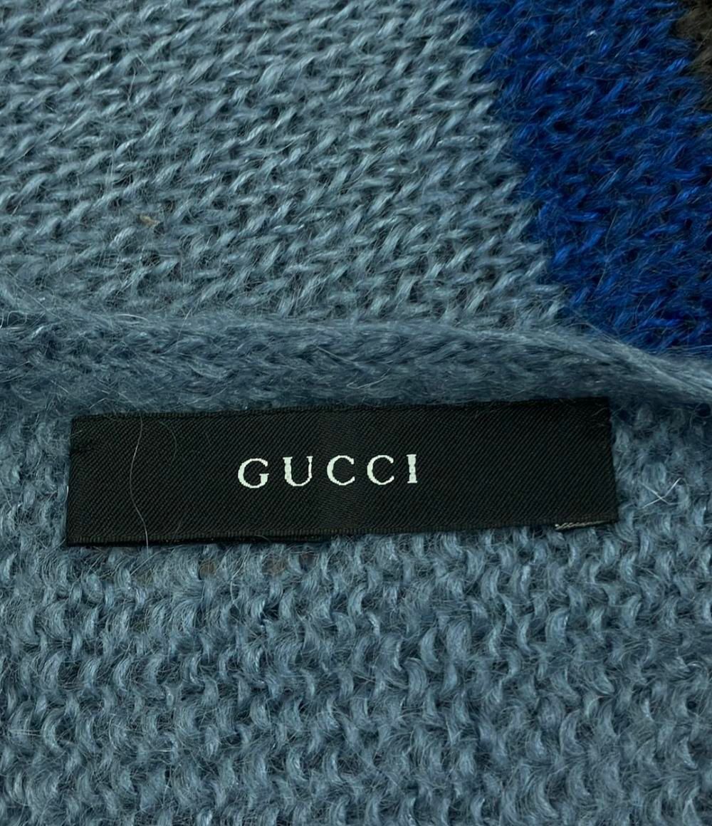 Gucci Navy Fluffy Muffler Mens  Authentic - image 4