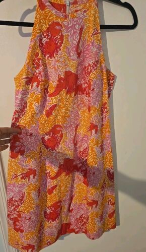 Lilly Pulitzer Vitange Orange and Pink Shift Sun … - image 1