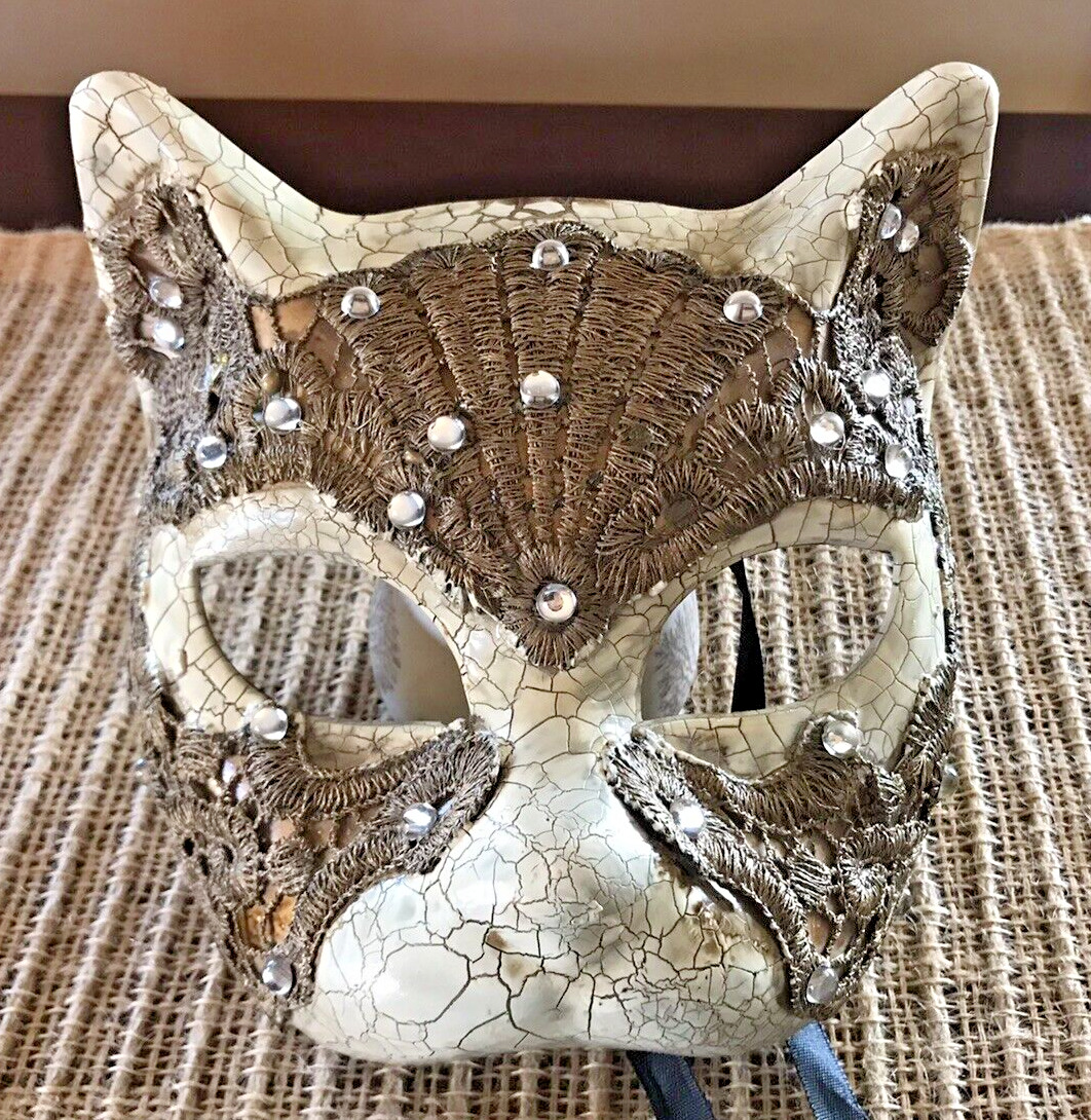 Papier Mache or Fiberglass Venetian Cat Face Mask… - image 1