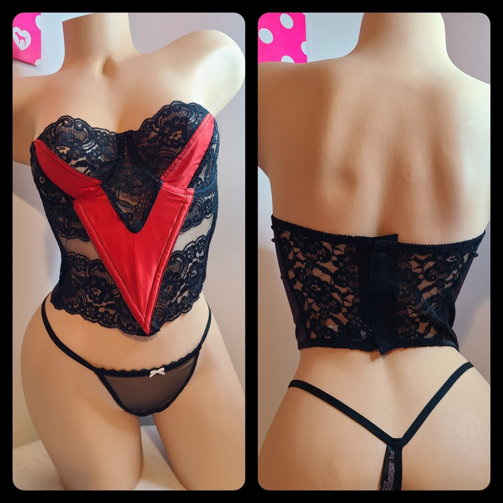 VTG Christian Dior Iconic Satin & Lace Corset Bus… - image 1