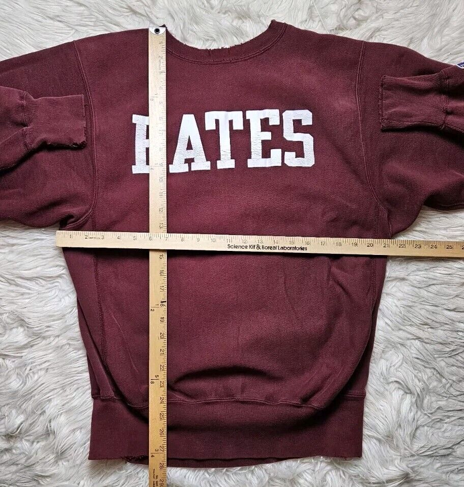 VTG 90's Champion Reverse Weave Bates College Cre… - image 7