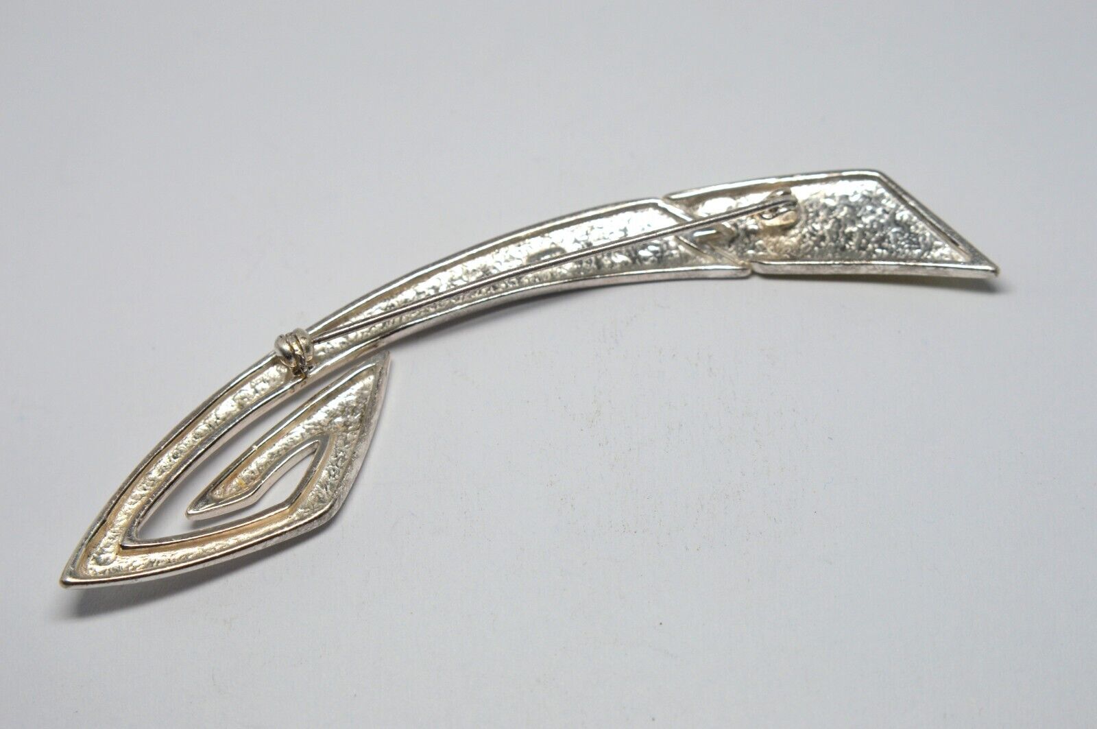 LARGE ! 925 STERLING SILVER DESIGNER LONG BROOCH - image 5