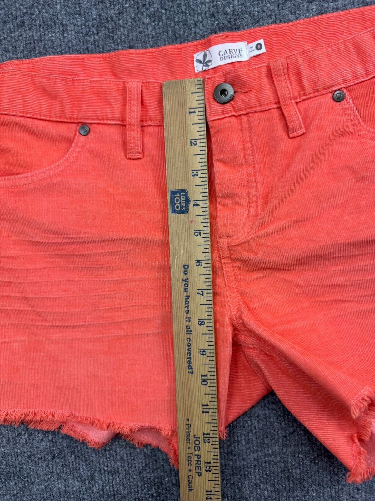 Carve Designs Corduroy Shorts Women's 8 Orange Cu… - image 4