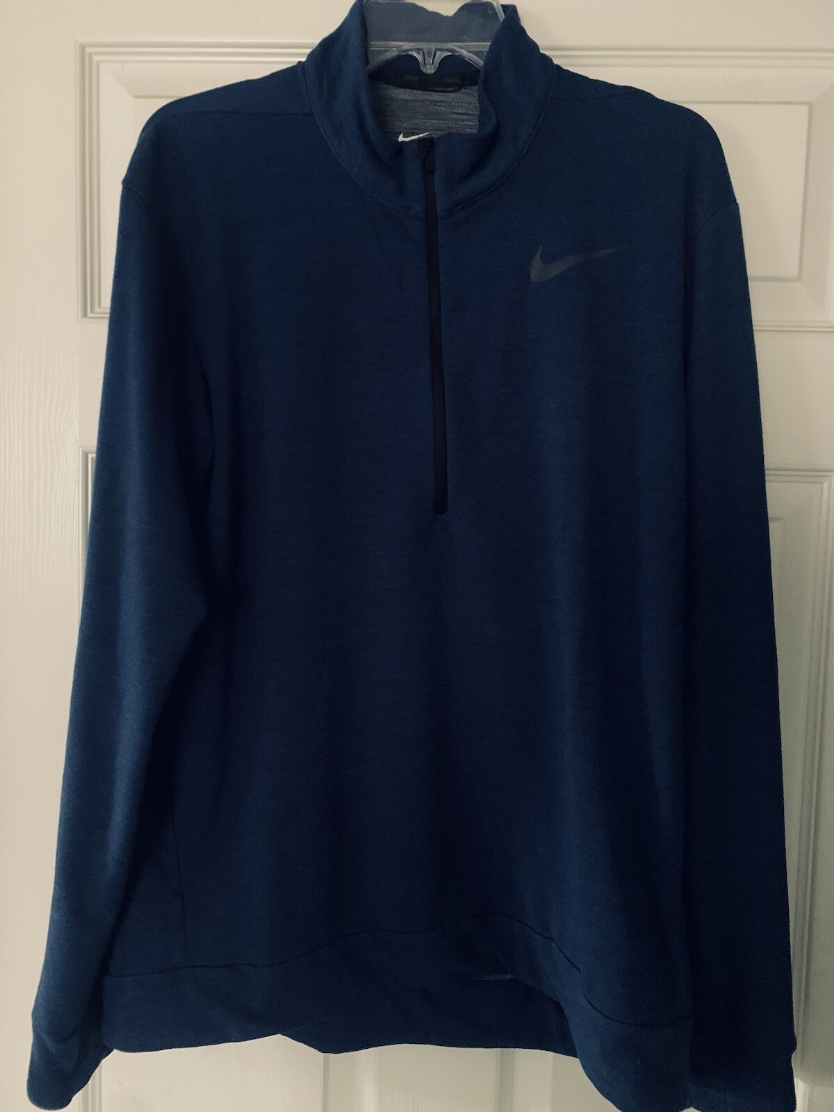 Nike Dri-Fit Jacket Blue L/Sleeve 1/4 Quarter Zip… - image 1