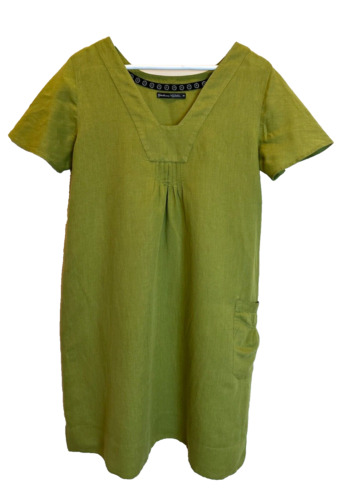 Gudrun Sjoden Size M Green Cotton Linen Lagenlook… - image 1