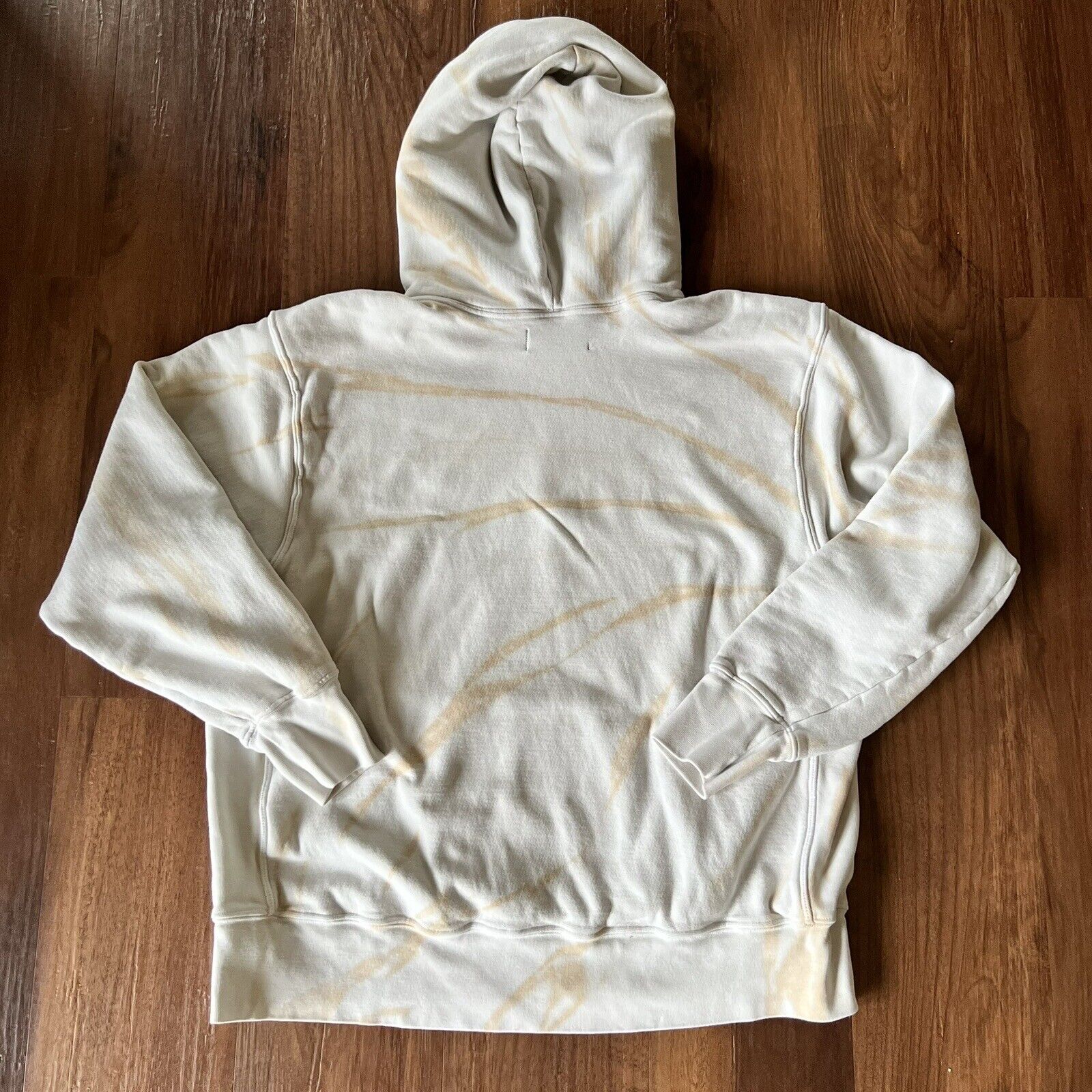 LES TIEN Tie-Dye Heavyweight Hoodie Cream and Tan… - image 2