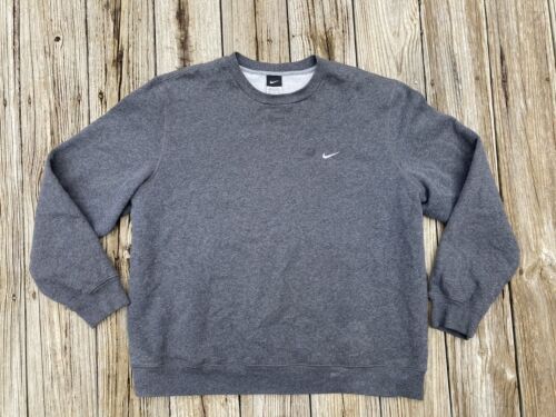 Vtg Y2K Nike Crewneck Sweatshirt Charcoal Gray Sz… - image 1