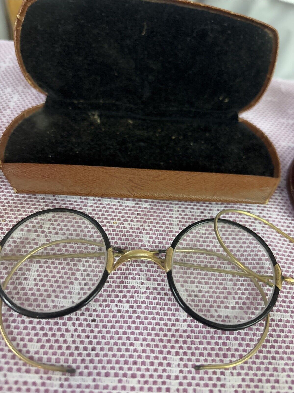 3 Pair of Antique Wire Rimmed Glasses Round Lens … - image 3