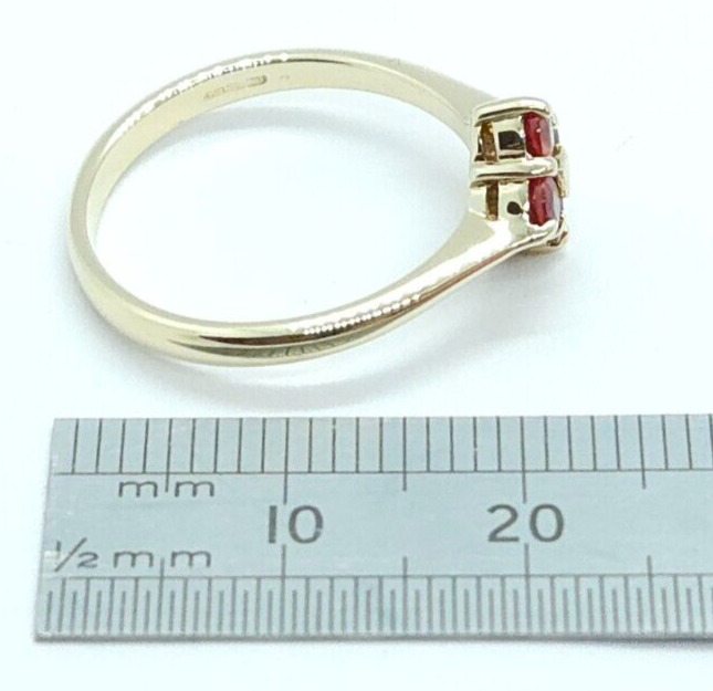 9ct Yellow Gold Orange fire opal ring - image 12