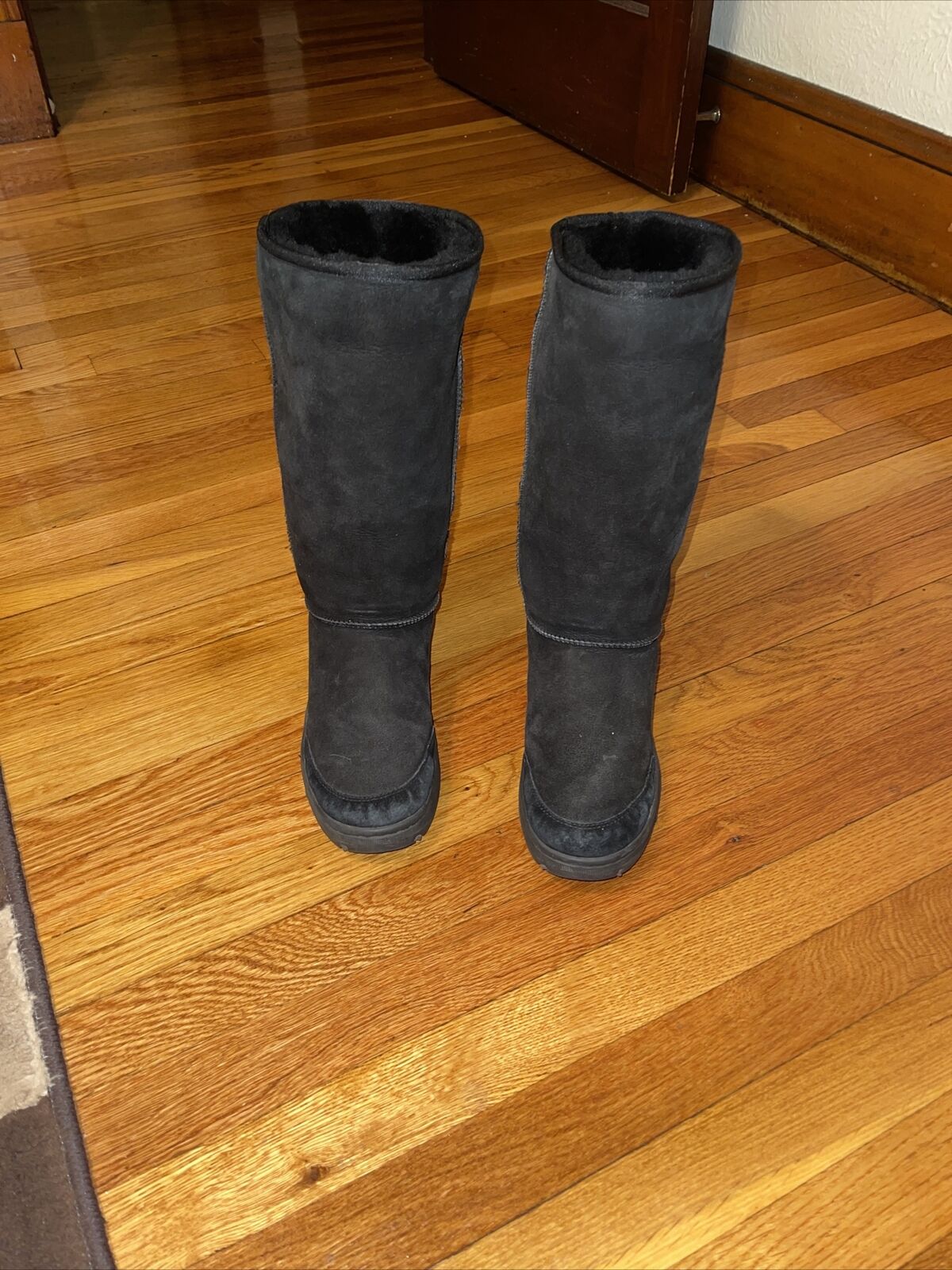 UGG AUSTRALIA CLASSIC TALL BLACK BOOTS Sz W9 - image 1