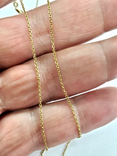 14K Solid Yellow Gold Thin/Petite Link 18" Chain b