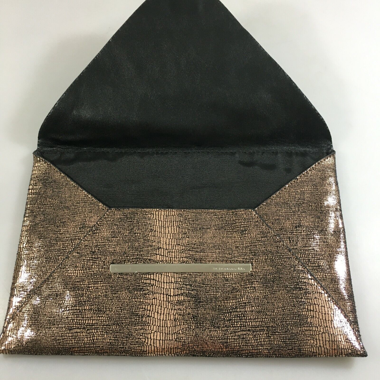 BCBGMaxAzria Rose Gold Metallic Clutch Envelope H… - image 4