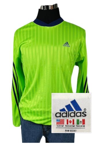 Adidas Mens VTG 90’s Long Sleeve Soccer Shirt Stri