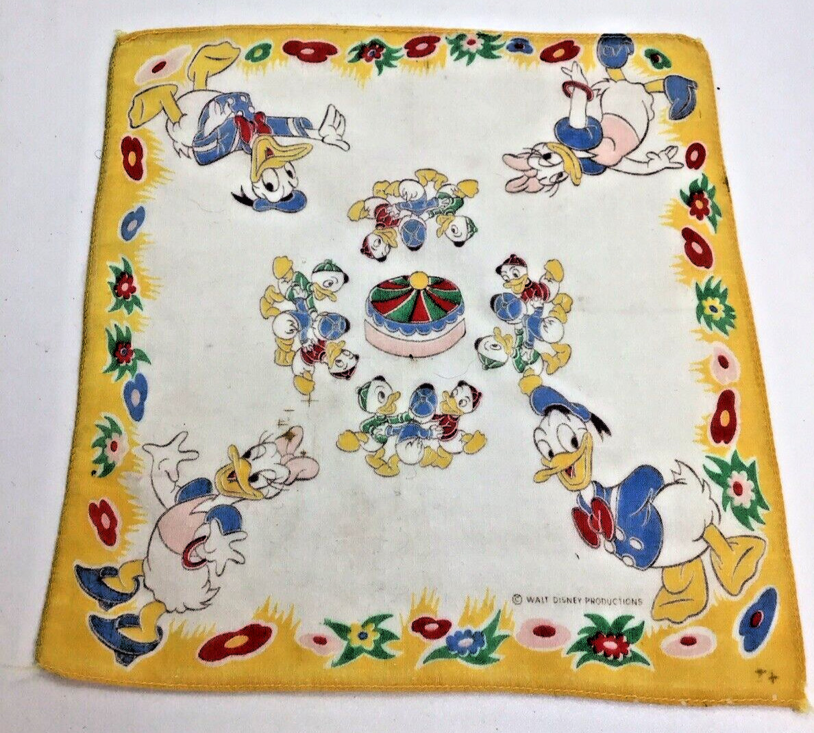 Vintage Donald Duck Daisy Handkerchief - image 1