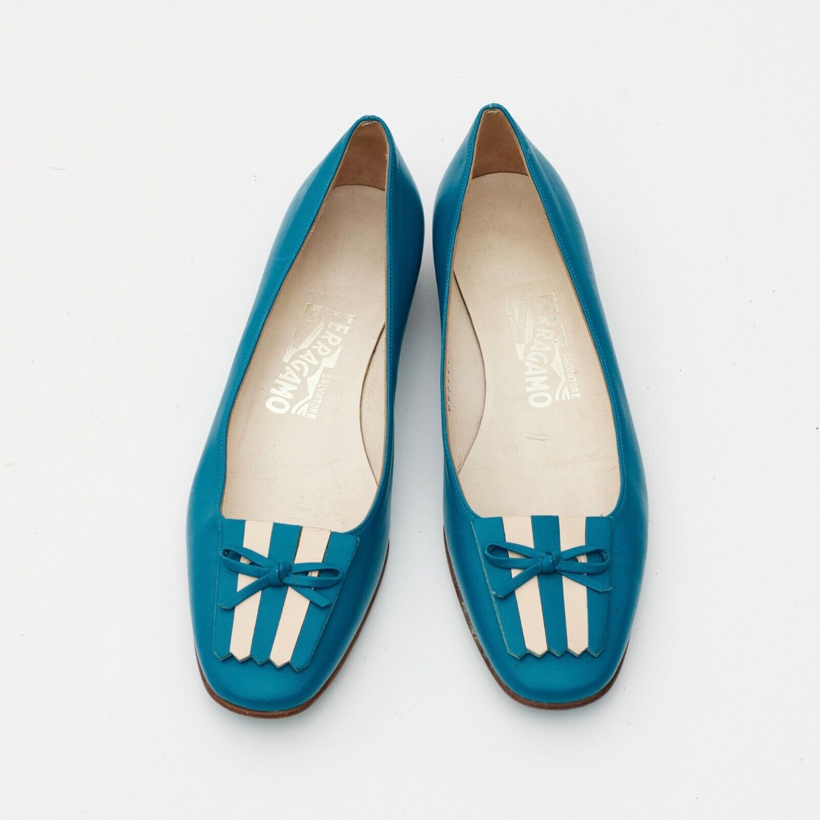 Salvatore Ferragamo Blue Leather Flats Size US 6.… - image 1