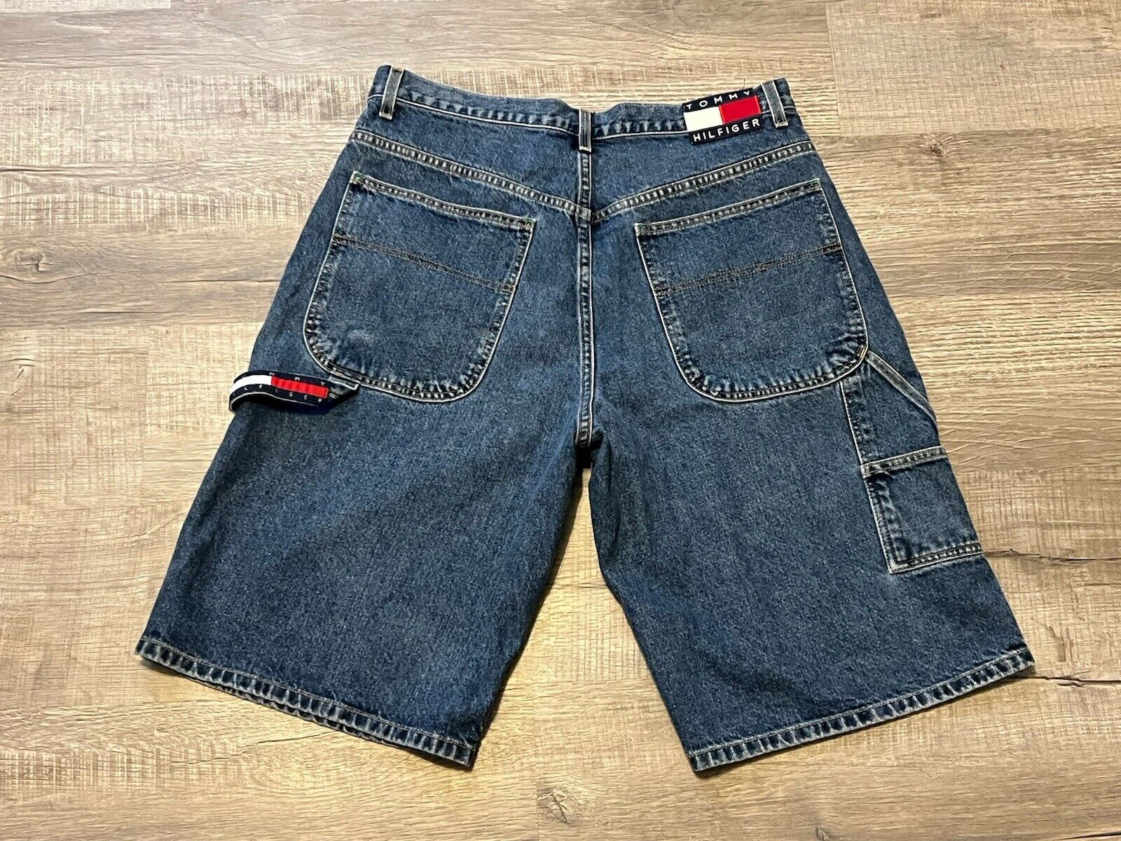 VTG Tommy Hilfiger Carpenter Shorts Mens 36 Baggy… - image 5