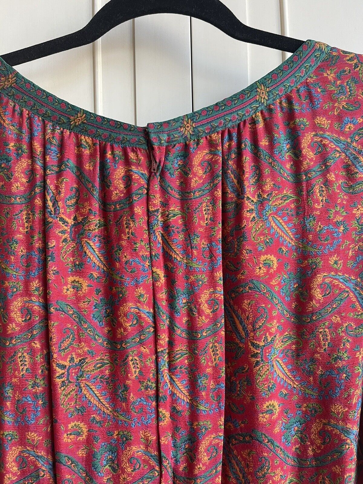 Vtg 1970s Treacy Lowe Rare Red Floral Tissue Silk… - image 16