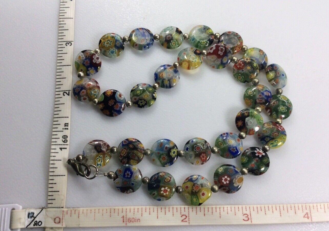 Vintage Colorful Flat Millefiori Venetian Glass R… - image 2