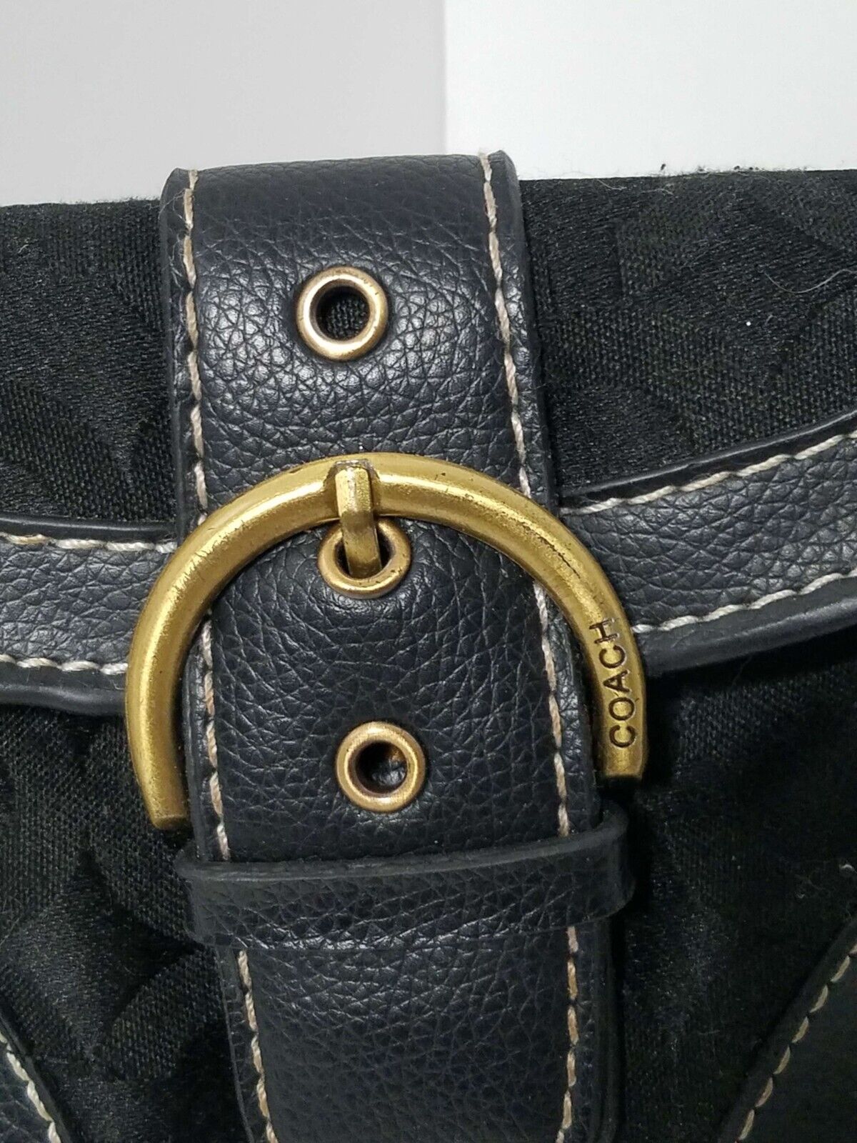 COACH Soho Vintage BLACK LEATHER Buckle Flap Wris… - image 2