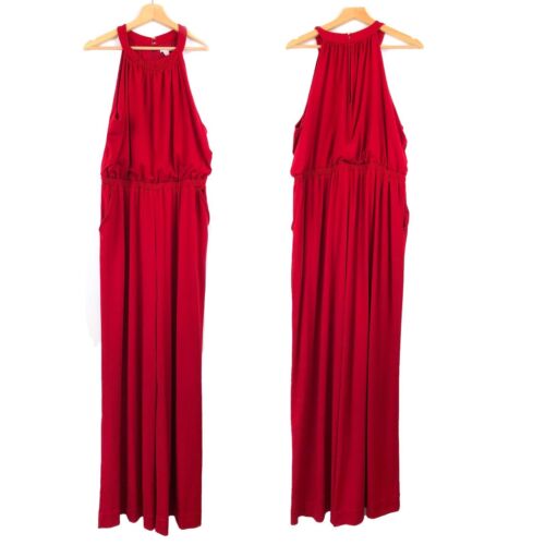 New York & Company Red Stretch Jumpsuit XL - image 1