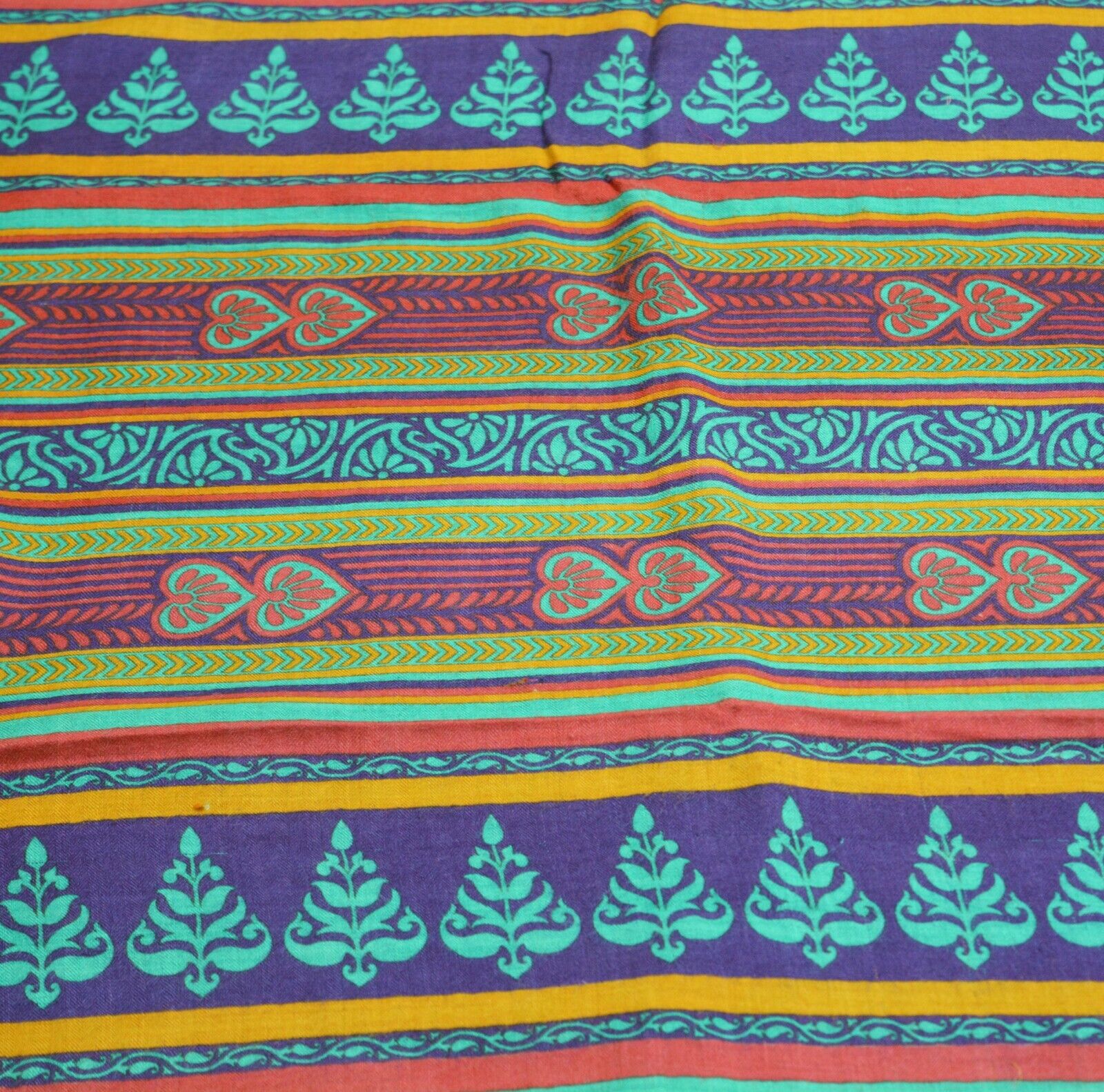 Vintage Blue & Green Heavy Saree Pure Woolen Wove… - image 13