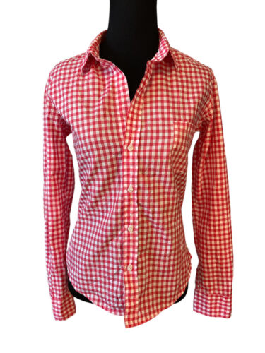 Frank and Eileen Pink White Gingham Button Front … - image 1