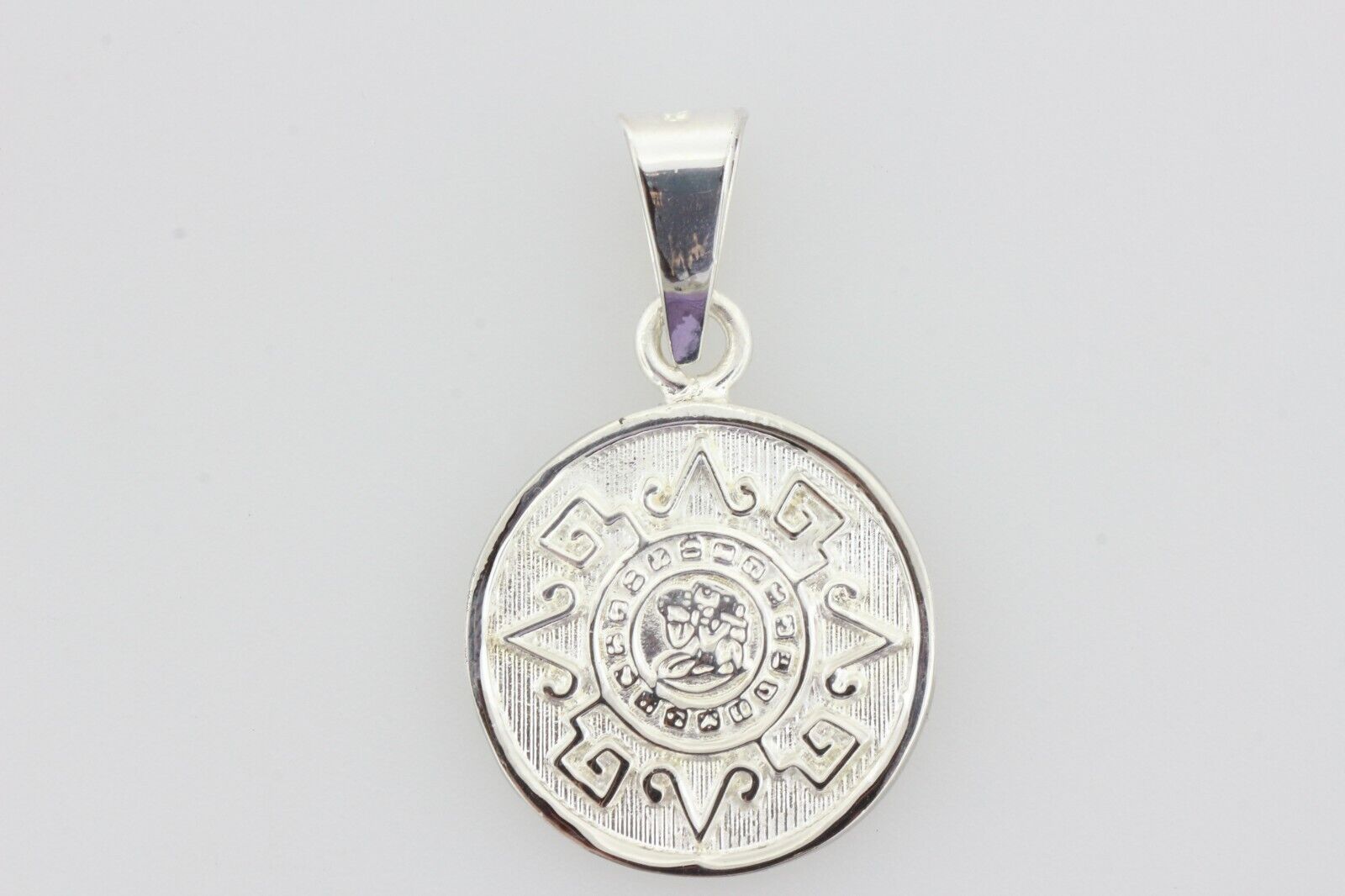 Sterling Silver 925 Aztec Maya Solar Calendar Sun… - image 5