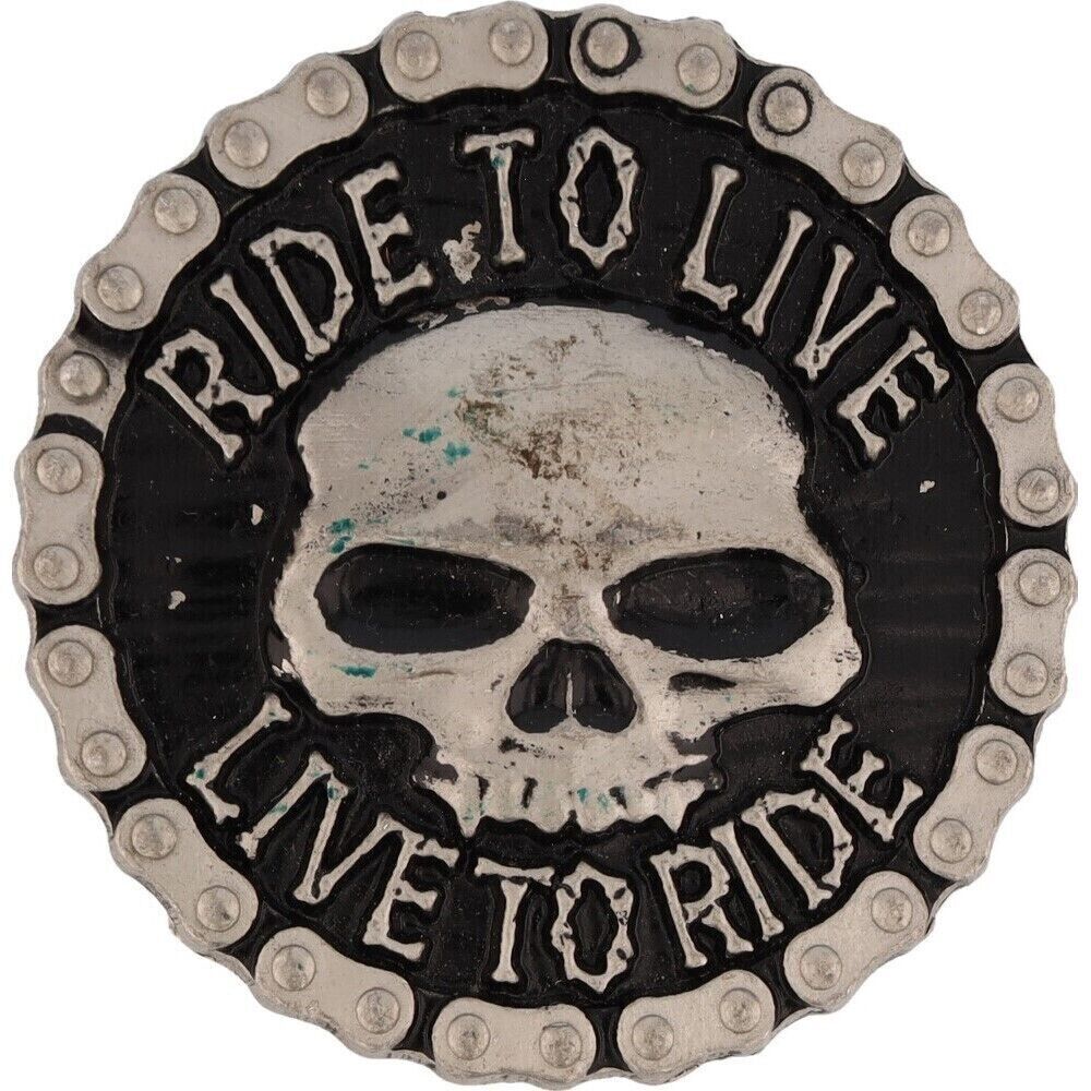 Skull Live To Ride Hd Mc Outlaw Rebel Biker Motor… - image 1