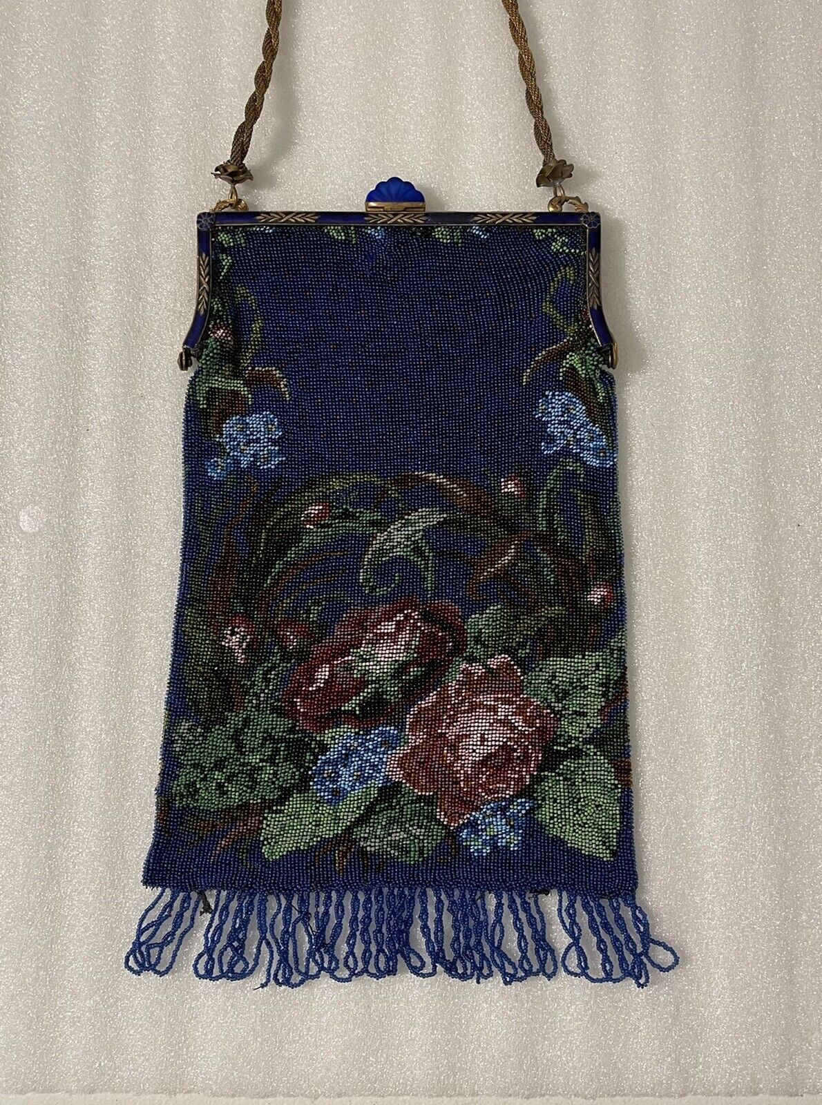 Vintage Edwardian￼ Micro Beaded, Large handbag/Pu… - image 1