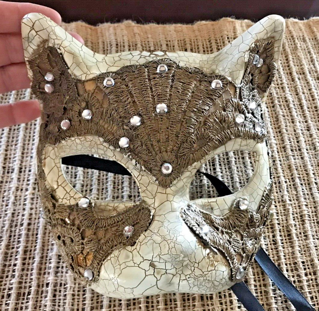 Papier Mache or Fiberglass Venetian Cat Face Mask… - image 2