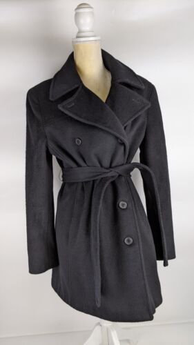 Vintage Steve by Searle Black Peacoat Womens Size 