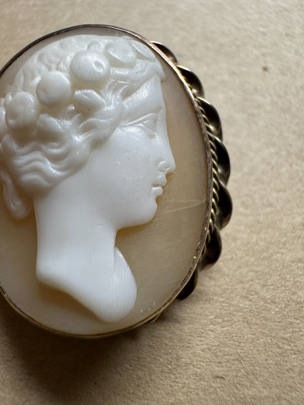 Antique Carved Shell Small Cameo - image 2