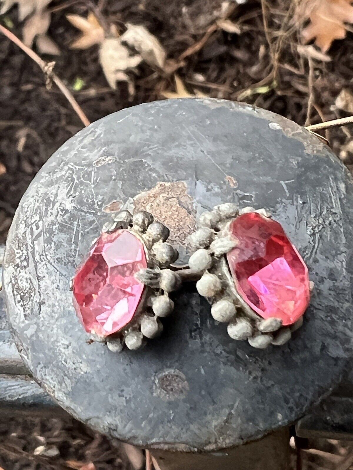 Antique Czech Cranberry Faceted Glass Shirt Stud … - image 13