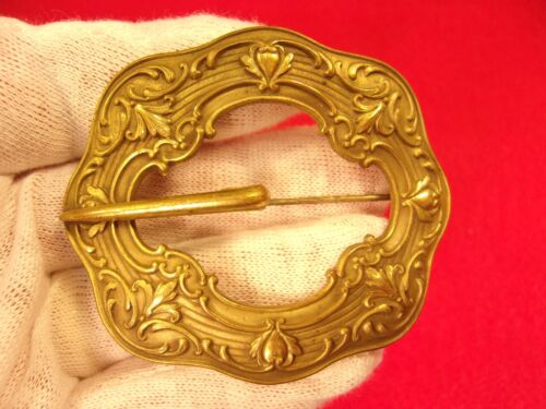 FANTASTIC VTG ANTIQUE ART NOUVEAU DECO GOLD TONED… - image 1