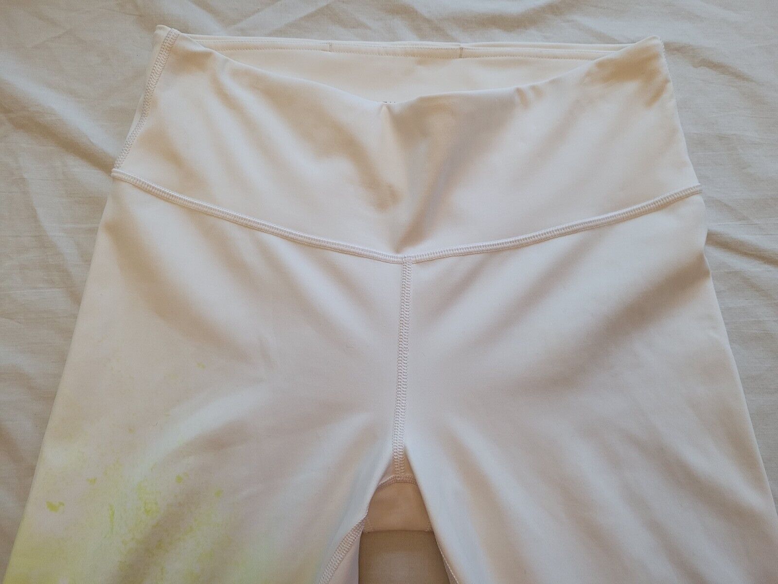 Athleta Leggings White With Green/Yellow Neon Pri… - image 12