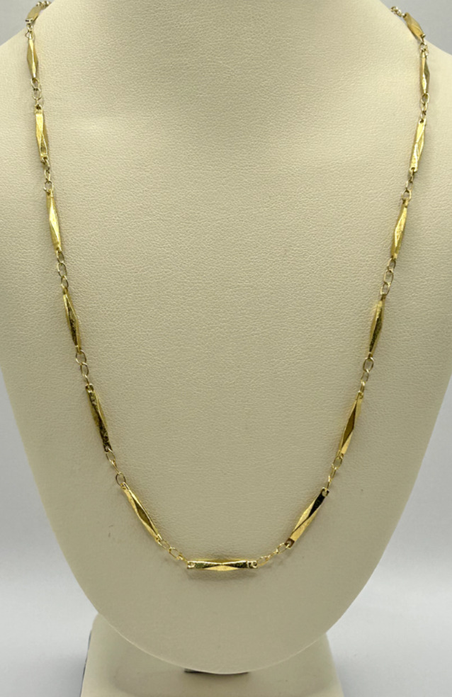 Vintage Gold Tone Unique Link Necklace - image 1