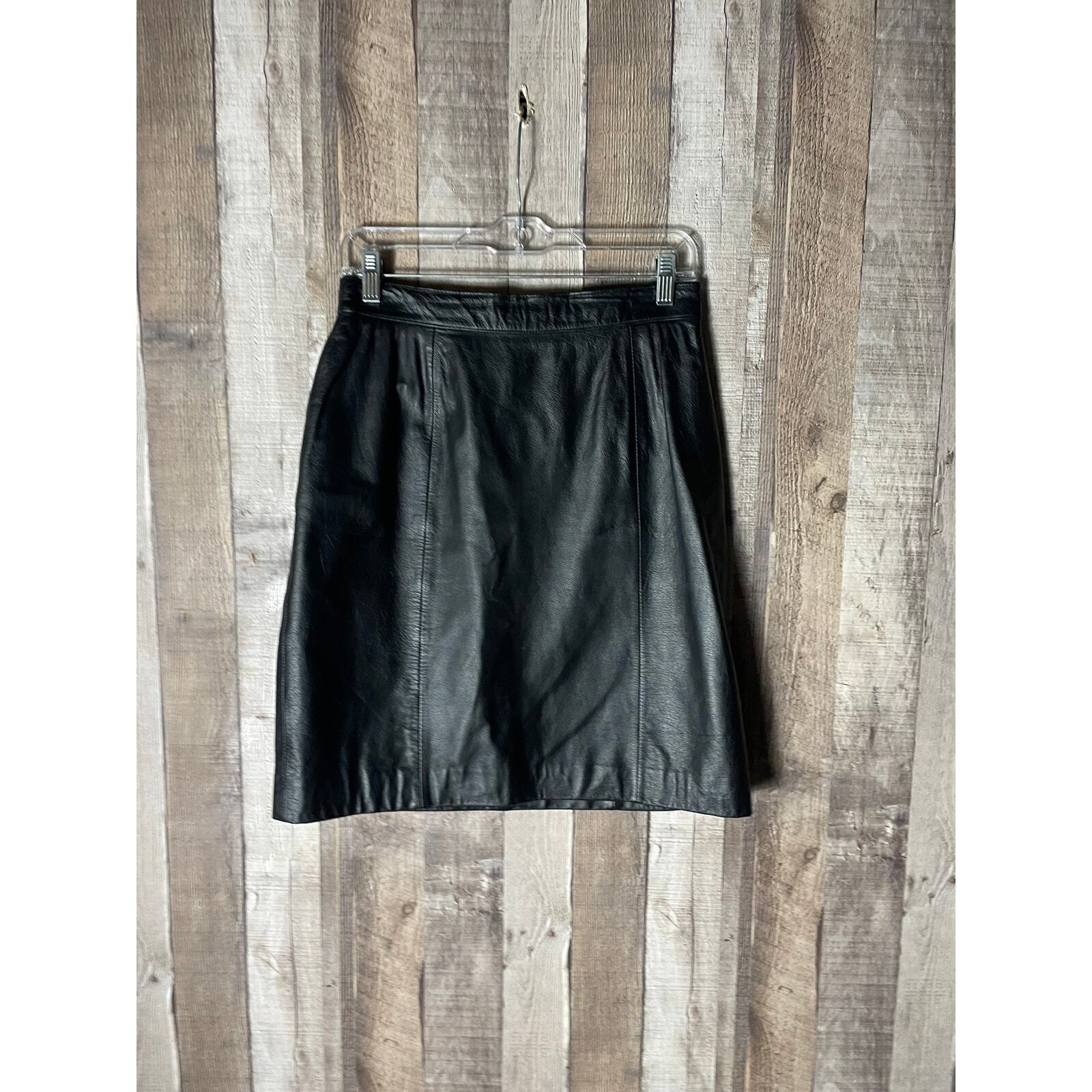 Wilsons Leather Vintage Black Leather Skirt - image 2