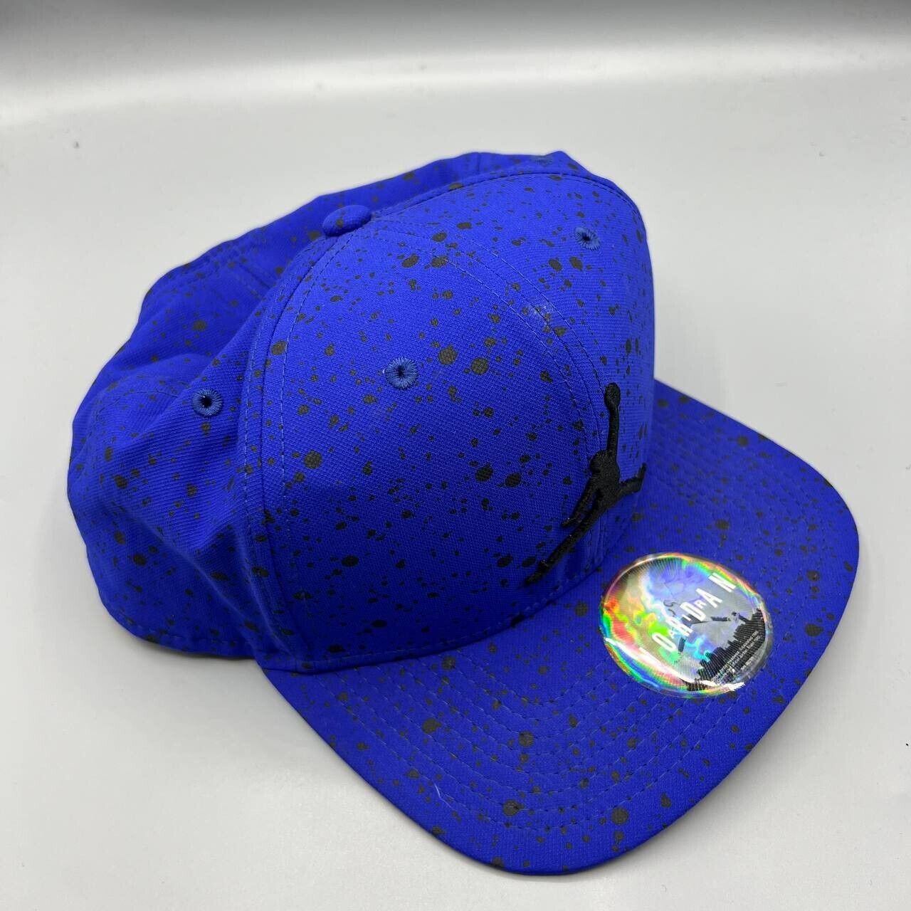 Air Jordan Hat Men Blue Black Speckled Print Jump… - image 3