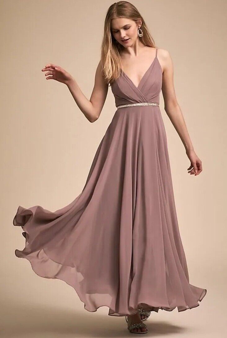 Anthropologie BHLDN Eva Bridesmaid Dress S Mauve … - image 1