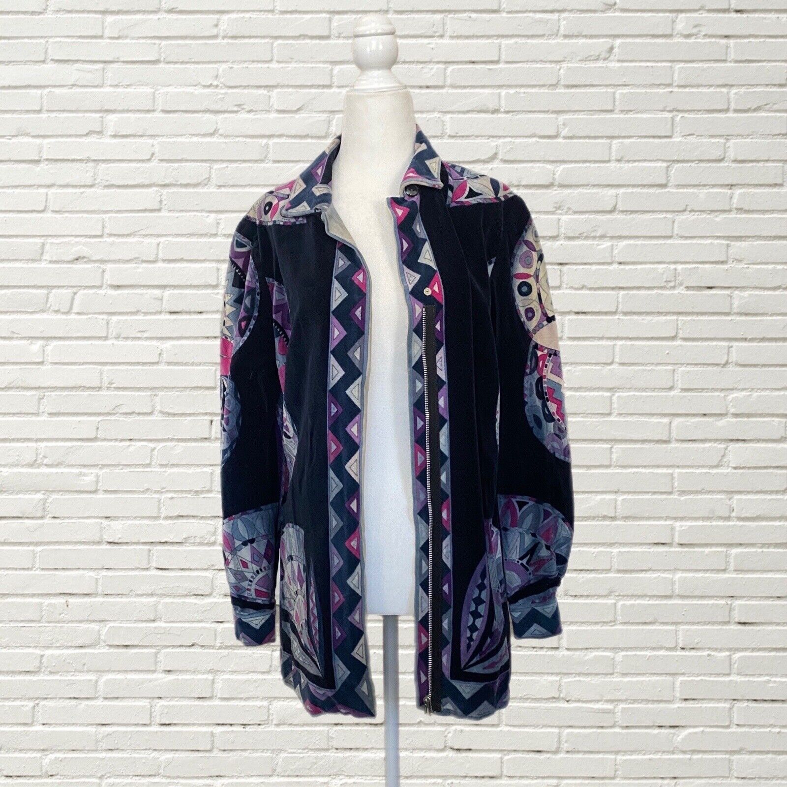 Vintage 60s Emilio Pucci Black Velvet Jacket Purp… - image 7