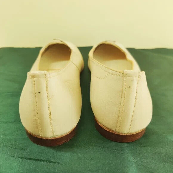 Vintage Pitterpats Flat Shoes, Cream Leather Flat… - image 7