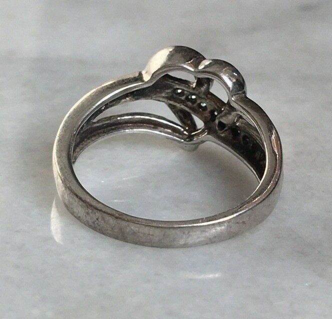 925 STERLING SILVER DIAMOND HEART RING. SIZE 7 - image 5