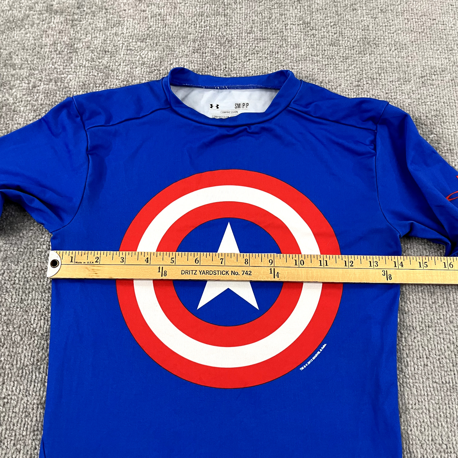 CAPTAIN AMERICA Shirt Men Small Under Armour Comp… - image 6